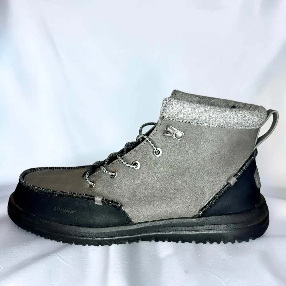Hey Dude Bradley Classic Tumbled Boots Granite Grey Mens 11 Moc Toe 44327-1VT